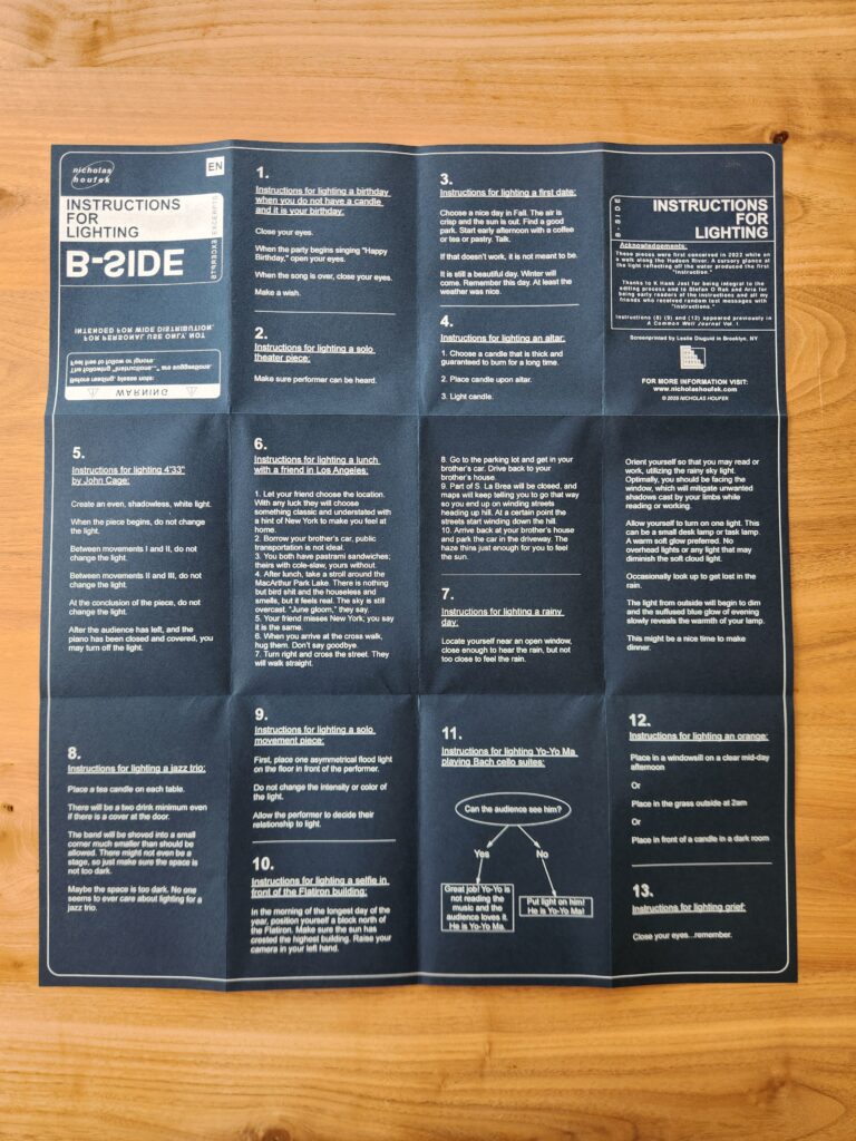 Instructions for Lighting - B-Side - Unfolded